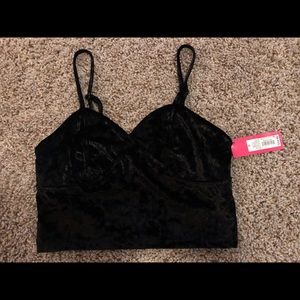 black velvet crop top